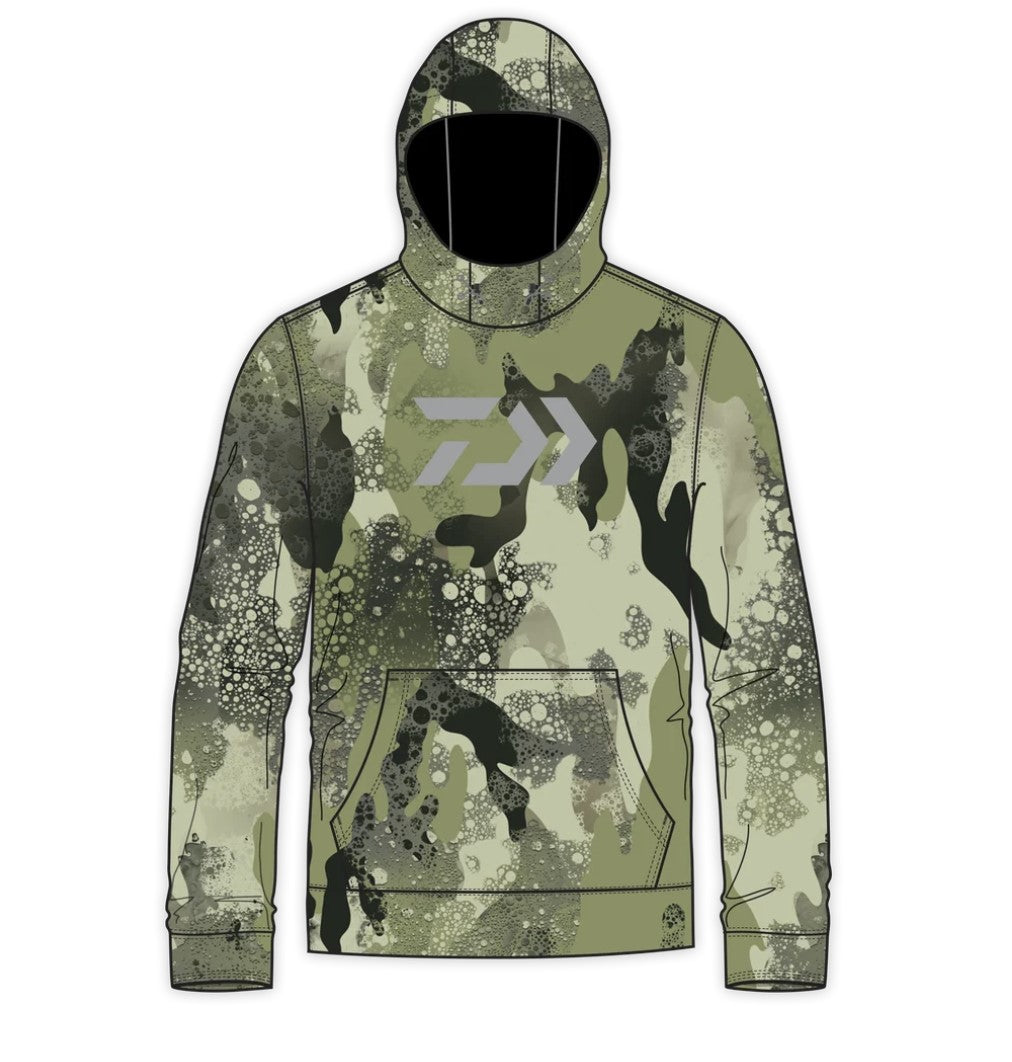 Daiwa D-Vec Grey Logo Woods Camo Fleece Hoodie
