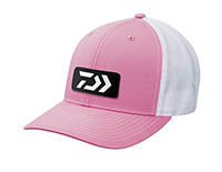 Daiwa D-Vec Rubber Patch Trucker Cap  (Pink-White)