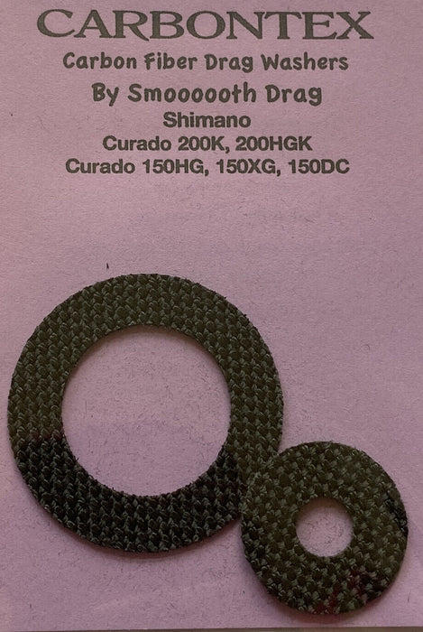 Carbontex Drag Washers by Smooth Drag for Shimano Curado 200K, 200HGK, 150HG, 150XG, 150DC